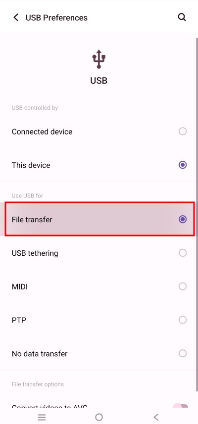 select File Transfer